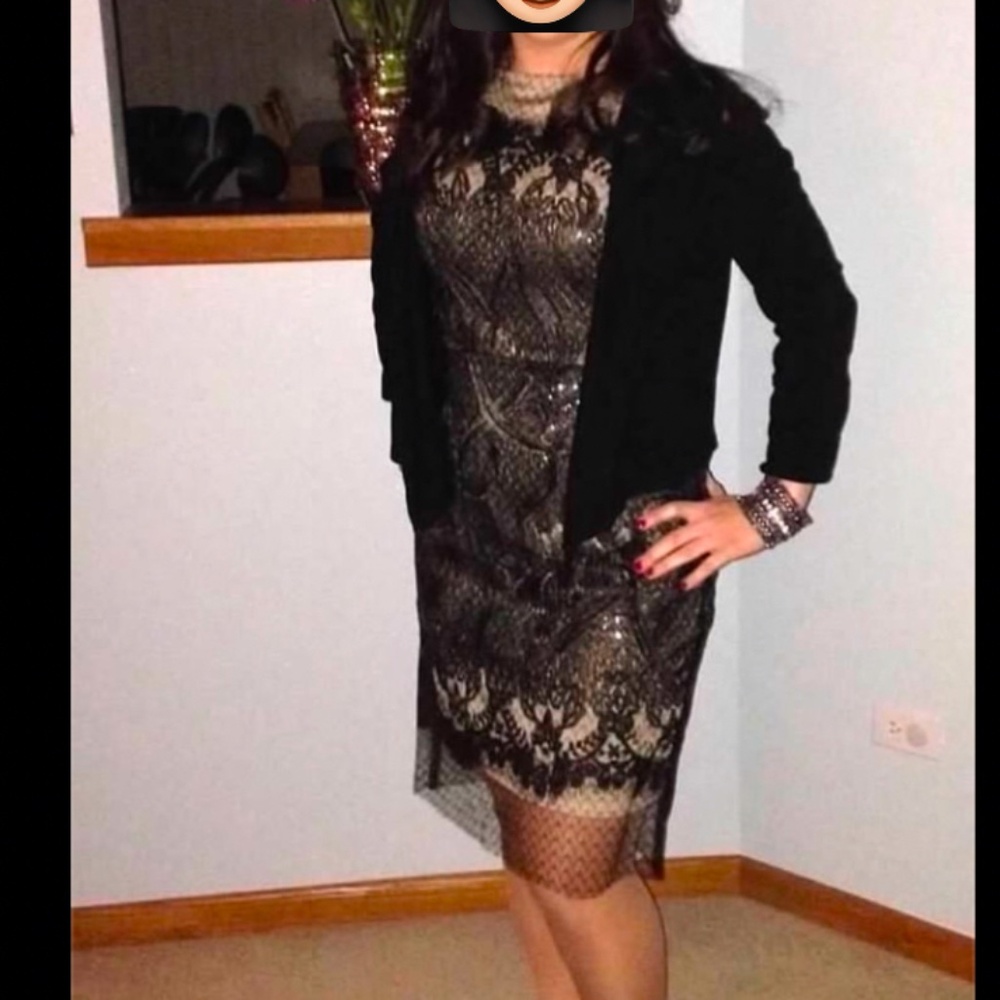 Cocktail black and cream dress